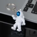 Creative astronaut keychain with metal ring, cute spaceman pendant for keys and bags. - Style B with Buckle / Blue