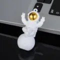 Creative astronaut keychain cute space man pendant golden visor cartoon bag charm gift. - Style C without Buckle / Gold