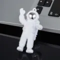 Creative astronaut keychain cute space man pendant electroplated figurine bag charm gift box - Style A without Buckle / Silver