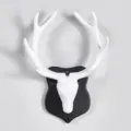 Gancio da parete testa di cervo bianco 3D decorazione animale moderna creativa casa - 3288-M