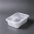 Contenedor de almacenamiento de alimentos de plastico transparente con tapa, rectangular. - Color Acero Inoxidable