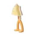 Cepillo de limpieza doméstico triangular creativo con diseño plegable y soporte bonito. - Cepillo de Limpieza Triangular Plegable / Amarillo y Blanco