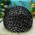 Aquarium decoration fish hiding cave black hollow dome for tank landscape breeding 1 piece - Black Small Fish Hideout