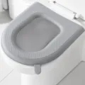 Grey waterproof adhesive toilet seat cover, universal for all seasons, easy to clean single pack. - Gray