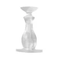 Frosted glass decorative door stop with elegant embossed floral motifs and luxury home accessory. - Door Stopper