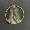 Transparenter Katzenhaar Aufbewahrungsbox Anhänger mit goldenem Ring, Schlüsselanhänger. - Dicke Orange Katze