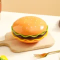 Joli ensemble de vaisselle en forme de burger assiette à os en plastique créative cuisine - Assiettes à déchets de hamburger à cinq couches