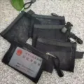Borsa portaoggetti con zip in rete nera custodia cosmetica portatile organizzatore da viaggio set - Taglia S / Portacarte Nero