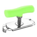 Manual adjustable stainless steel jar opener with an ergonomic bright green handle - Green