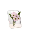 Jarrón de marco de fotos de acrílico transparente con flores rosas para el hogar. - Jarrones con marco de fotos - Sin flores