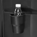 Car cup holder for vehicle door, black plastic drink bottle organizer mount stand for auto interior - Black