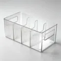 Clear acrylic makeup organizer with dividers and ribbed design - Multifunctional Divided Style (Mask Storage Box) / Clear