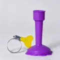 Silicone faucet extender variant in purple with metal hose clamp for washbasin anti splash. - Sprayer Style / Purple