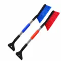 Pelle à neige et gratte-givre pour voiture avec manche télescopique et poils solides. - Rouge