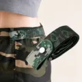 Camouflage elastic belt for students training, buckle-free lazy stretch waist belt in green. - Military Green Camouflage Belt