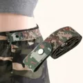 Camo Elastic Lazy Belt for Military Training Comfort No Buckle Adjustable Waistband - Khaki Camouflage Belt