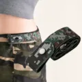 Camo elastic stretch belt for students, minimalist hidden buckle waist belt in grey camouflage design. - Light Gray Camouflage Belt