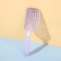 Curved vent hair brush for fast blow drying and styling, purple detangling rib comb. - Taro Purple