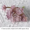 Purple flocked 11-head artificial succulent plant for minimalist home decor and DIY crafts - 11-Head Cactus