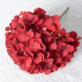 Somptueux bouquet d'hortensias artificiels rouge foncé en soie pour déco de maison et de mariage - Rouge