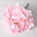 Bouquet d'hortensias artificiels rose macaron à 5 têtes pour mariage et décoration - Rose