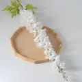 Tige de fleur de delphinium artificielle blanche pour décor de mariage et accessoire photo - Blanc
