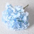Bouquet d'hortensias en soie bleu clair à 5 têtes pour déco et mariage - Bleu
