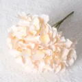 Bouquet d'hortensias artificiels à 5 têtes crème macaron pour mariage et déco - Champagne