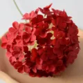 Bouquet de fleurs d'hortensia rouge artificiel arrangement floral pour mariage déco - Rouge