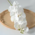 Fausse orchidée phalaenopsis blanche 9 têtes fleur en soie pour décoration de mariage - Blanc pur