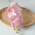 Orchidée Phalaenopsis Artificielle 9 Têtes Fleurs en Soie Bouquet Fausse Orchidée Déco - Rose n° 1