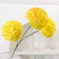 Lebhafte gelbe 3-köpfige plissierte Hortensie Kunstblume für edle Heimdekoration - Gelb