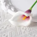 Fausse Calla Lis PU Mini Fleur, Dégradé Blanc Violet, Décoration Maison Accessoire - Blanc Violet