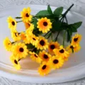 Vibrant artificial sunflower bouquet with yellow silk flowers for home decor and wedding - 22-Head Sunflower
