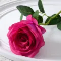 Fleur de rose en soie artificielle simple bouquet pour mariage saint valentin decoration - Rose pourpre
