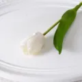 Artificiel Fleur de Tulipe Fausse Florale Mariage Photographie Accessoire Blanc SKU - Blanc