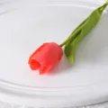 Kunstliche Tulpenblume fur Heimtextilien Fotografie Requisiten rote Stiele realistische Optik - Orange
