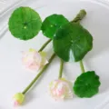 Fleurs de lotus artificielles fausses feuilles plantes pour déco bassin accessoires. - Petite fleur de lotus rose et blanche