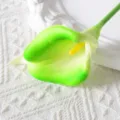 Künstliche PU Mini Calla Lilie Einzelstiel Blume für Hochzeit Heimdekor Fotografie Requisiten. - Grün