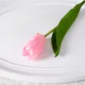 Rosa künstliche Tulpe Blume einzelner Stiel Kunstblume Dekoration für Zuhause und Party. - Fleischrosa