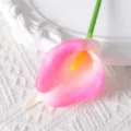 Künstliche PU Mini Calla Lilie künstliche Blumen für Heimdekoration Hochzeit Requisiten - Hellrosa