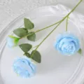 Fausse fleur de pivoine renoncule artificielle à 3 têtes pour décoration de mariage à la maison. - Bleu
