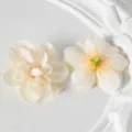 Têtes de fleurs artificielles en tissu pour accessoires de coiffure DIY et mariage. - Champagne