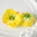 Tête de fleur de cosmos artificielle jaune pour accessoires de bricolage et déco. - Jaune