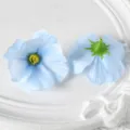 Têtes de fleurs cosmos bleu clair artificielles pour accessoires de mariage DIY - Bleu ciel