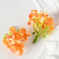 Têtes de fleurs artificielles oranges, mini laurier pour pinces à cheveux et coiffe DIY. - Orange