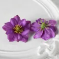 Teste di fiori artificiali viola piccola rosa variante fai da te matrimonio decorazione floreale - Viola scuro