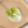 Fleur d'Anthurium Artificielle 3D Verte Blanche Variante Décoration De Fête De Mariage - 60CM / Blanc-Vert
