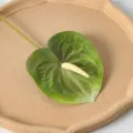 Feuille d'anthurium 3D artificielle tige de fleur pour décoration de mariage en gros - 60CM / Vert foncé