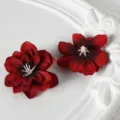 Tête de fleur de pied d'alouette artificielle rouge foncé, parfaite pour le bricolage et déco. - Rouge